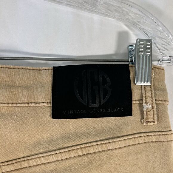 Vintage Genes Black Jeans Men's 30x30 Khaki Pants Tapered Cotton Blend - Picture 8 of 13